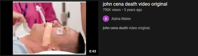 John Cena fake death news on youtube